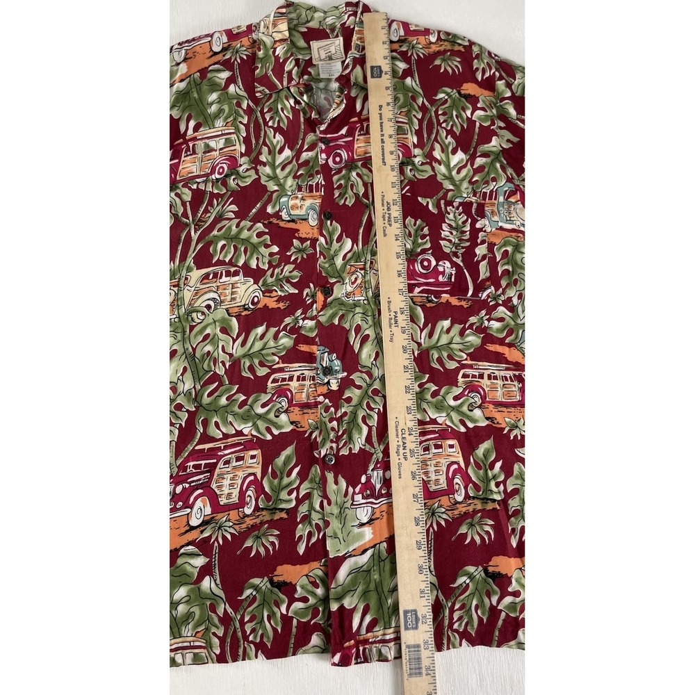 VTG Tropical Men's XXL Hawaiian Shirt Vintage Wagon Cars Surf Style Coconut USA - Picture 8 of 13